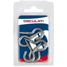 Gancio in acciaio inox ricurvo a vite