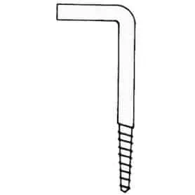 L-shaped stainless steel hook with screw.
