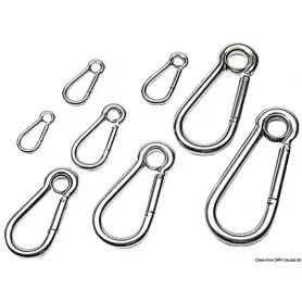 Moschettone in acciaio inox AISI 316 lucidato a specchio