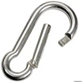 Stainless steel AISI 316 carabiner with flush closure.