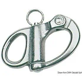 Stainless steel carabiner for spinnakers, halyards, and general uses.
