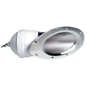 Pair of recessed wall-mounted headlights complete with 4" Sealed Beam bulb.