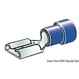 Pre-insulated faston connectors of 4.7 mm, 6.3 mm, and 9.5 mm.