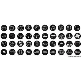 Set of 40 assorted marine stickers for Flat type 14.215.xx anti-vandal switches.