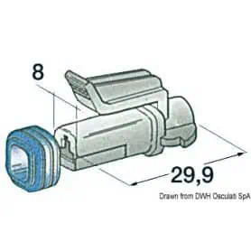 Plastic waterproof connectors.