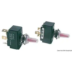 Illuminated toggle switch.