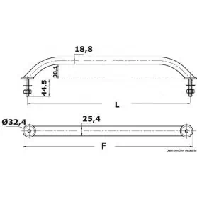 Ovalized tube handrail with invisible fixing.