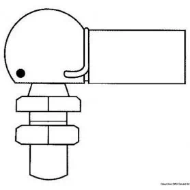 Steel ball for gas spring snap-in mounting
