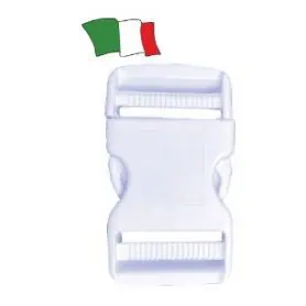Fibbia a scatto regolabile bianca mm.25