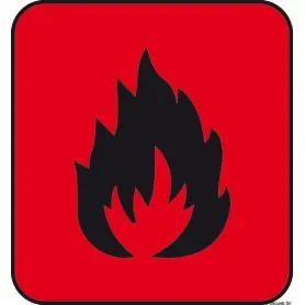 Adesivo pericolo incendio (foglio da 10 loghi) 25 x 27