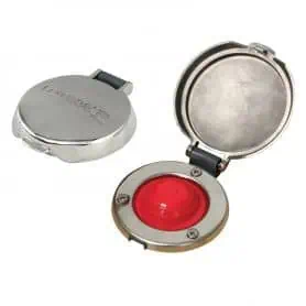 Comando a piede inox con pulsante nero
