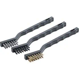 SET OF 3 BRUSHES: BRASS, NYLON AND STAINLESS STEEL