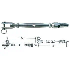 TENDITORE INOX PER CAVO DA MM.4  M 8