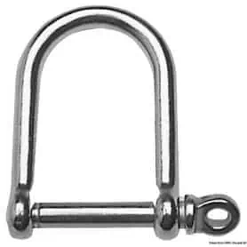 8 mm wide stainless steel D-ring