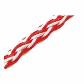 WHITE AND RED FLOATING BRAID, 6 MM DIAMETER