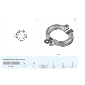 COLLARE YANMAR IN ALLUMINIO A DUE PEZZI CON INSERTO