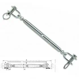 TENDITORE INOX A4 2 FORCELLE 8 mm
