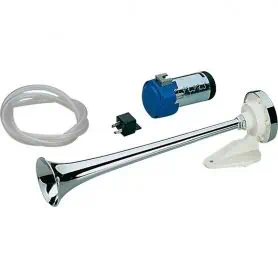 TROMBA SINGOLA PLASTICA CROMATA " MA1-C 12V "