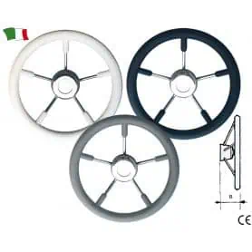 POLIUR STEERING WHEEL. D.35 WHITE 5 SPOKES
